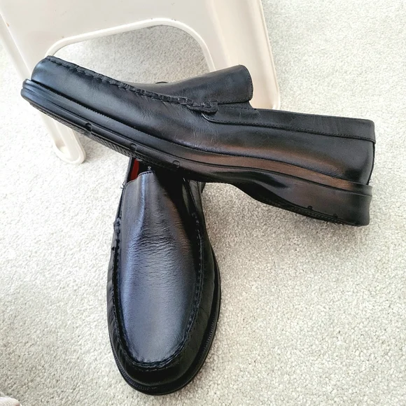 Rockport Loafers Size 11.5 M Rockport Palmer Black Leather Slip-On Dress Shoes - Picture 10 of 16